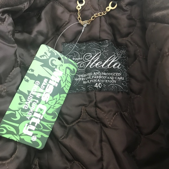 Chocolate Brown Corduroy Jacket - insulated, gold hardware - Picture 2 of 11